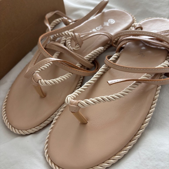 Lace Up Strap Flat Sandals Toe Thong Tie Up Gladiator Rope Summer Shoes - Picture 5 of 7